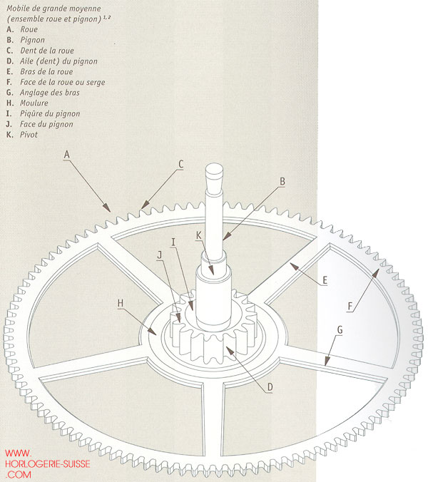 terminologie roue horlogerie