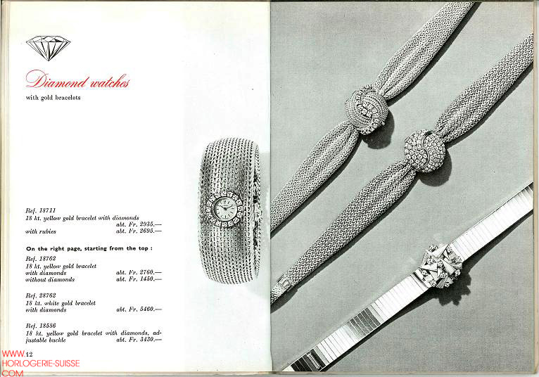 catalogue Omega 1960 montres dames joaillerie