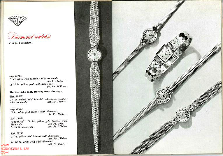 catalogue Omega 1960 montres dames saphette
