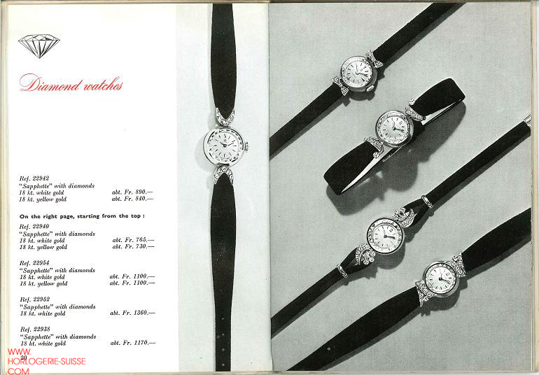 catalogue Omega 1960 montres dames sapphette diamants 2