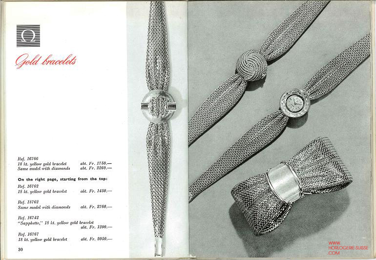 catalogue Omega 1960 montres dames bracelets or 2
