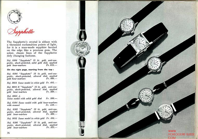 catalogue Omega 1960 montres dames sapphette verre saphir 2