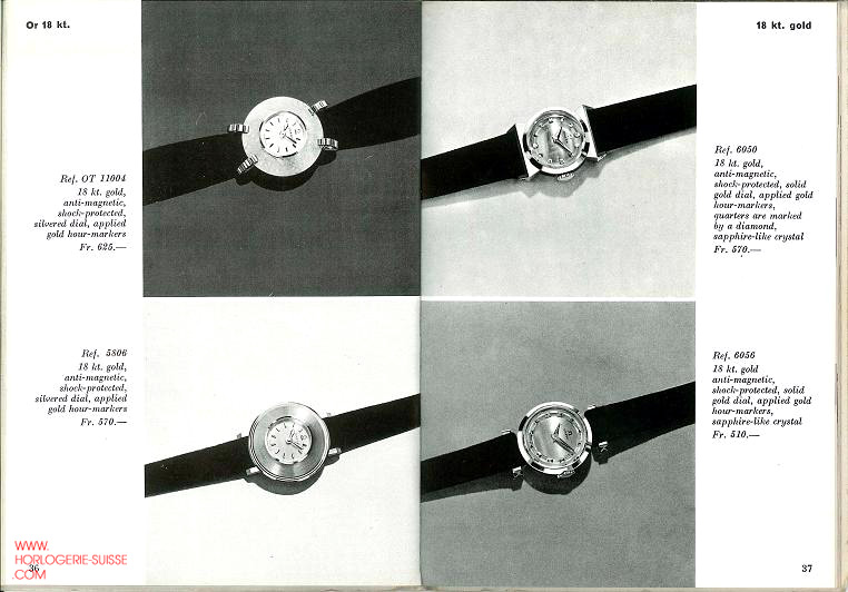 catalogue Omega 1960 montres dames anti-magnetic