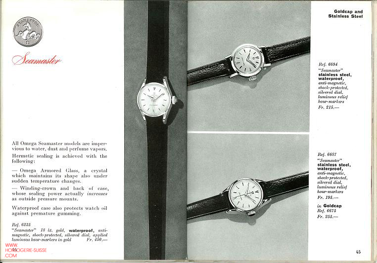 catalogue Omega 1960 montres dames seamaster