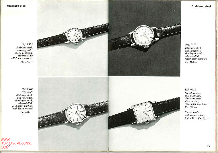 catalogue Omega 1960 montres dames stainless steel
