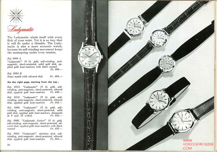 catalogue Omega 1960 montres dames ladymatic