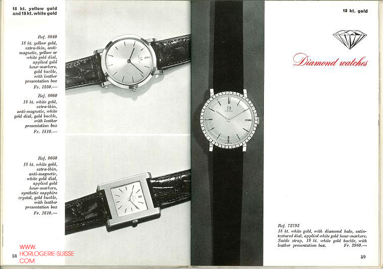 catalogue Omega 1960 diamond watches