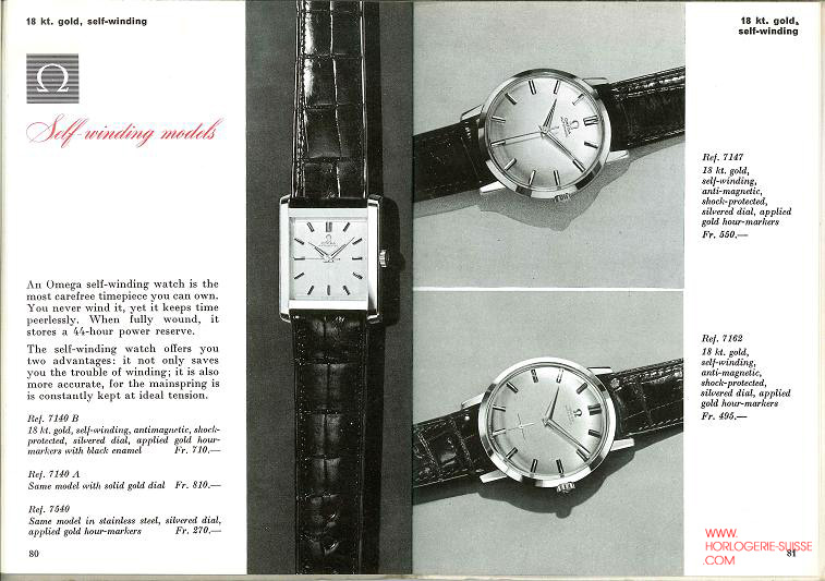 catalogue Omega 1960, Self-winding models