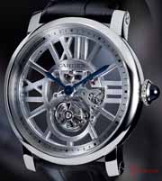 Montre Rotonde de Cartier tourbillon volant squelette, calibre 9455 MC 