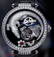 Montre tourbillon et crocodile Poinçon de Genève calibre 9458 MC